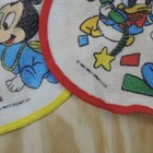 Vintage 1984 Walt Disney Mickey Minnie Donald Duck Baby Bibs Set Of 2 Terry Snap