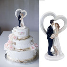 Handmade Wedding Cake Plastic Topper For Cake Decoration -bride And Groom Heart