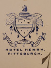 1903 Hotel Henry Menu Pittsburgh Pennsylvania Rare