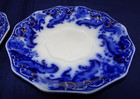 Wh Grindley Argyle Flow Blue 6  Saucer Set Of 4 Antique Vtg