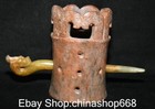 8 4  Old Chinese Hongshan Culture Jade Carving Dynasty Dragon Hairpin Cap
