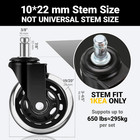 3  Office Chair Caster Wheels With 10mm Stem 1kea Only  Heavy-duty Rubber Chair