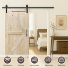 36 In  X 84 In  Unfinished British Brace Knotty Barn Door With 6 6ft Sliding    