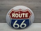 Vintage Route 66 12  Round Dome Metal Sign