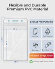 Ktrio 10 Pack Id Badge Holder - Vertical Clear Badge Holder With Waterproof Rese