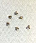 Dollhouse Miniature Tiny Crystal   Gold Door Knobs Drawer Pulls X6 1 12 Scale