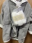 Snug Baby s 4-piece Bath Set Hooded Bathrobe And 3 Washcloths  Size 0-9m  Gray