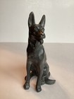 German Shepherd Dog Figurine Statue Sculpture Pewter Metal 7    Cast Door Stopper