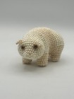 Freshwater Pearl Covered Panda Bear With Glass Eyes Cream And Peach Figure Nos