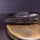 Js Leather Off Duty Belt Size 36  Black Basket Weave Chrome Buckle