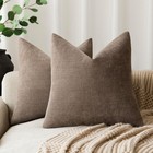 Pack Of 2 Soft Textured Throw Decorative Pillow Covers Square Accent Solid Cu   