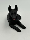 Vintage Black Resin German Shepherd Figurine Castangna Italy  1988