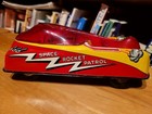 Very Nice Vintage 1950 s Courtland Tin Litho Friction Space Rocket Patrol Ship