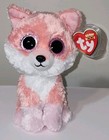 Ty Beanie Boos - Vixen The Pink   White Fox 6  New Plush Stuffed Animal Toy