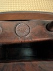 Vintage Lowe Marbled Poker Chip Caddy Carrier Brown Faux Wood