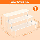 3 Tier Acrylic Display Risers  Large Perfume Organizer Stand  Clear