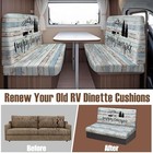 Bbset Rv Dinette Cushion Covers Stretch One-size-fits-most Light Blue Wooden