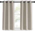 Room Darkening Short Curtain Panels For Cafe  Natural  2 Panels  W34 X L40 -inch