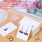 400 Pcs White Earring Display Cards Kit With Bags  Backs   Necklace Cards