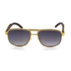 Fashion Sunglasses Retro Shades Bling Diamond Rectngular Black Gradient Lens New
