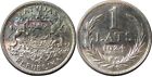 Elf Latvia 1st Republic 1 Lats 1924   Silver