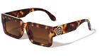 Men Sunglasses Hip Hop Square Designer Shades Retro Gold Frame Rapper Fashion