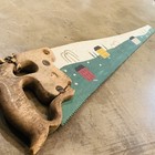 Vtg Hand Painted 25    Panel Saw Folk Art Rustic Country Farmhouse Cabin Cottage