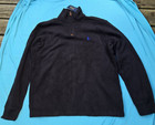 Polo Ralph Lauren Quarter Zip Sweater Sz L Black Blue Pony Classic Preppy Casual