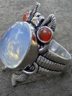 Natural Gemstones Statement Ring 7 5 Wicca Enchanted Amulet  Wear Your Magick 