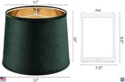 Chic Green Fabric Lamp Shades - Set Of 2 Medium 11x13x10 Inch Hardback By Go so