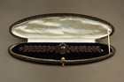 Rare Victorian Garnet Rose Cut Cabochon Link Bracelet Original Box 19th Century