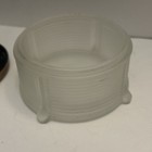 Vintage 1920s Vanity Dresser Footed Art Decor Ribbed Glass Powder Trinket Jar