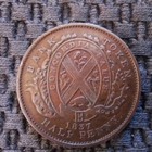1837  un Sou lower Canada Half Penny Token Lc-8d2 Scarce Variety Montreal Bank 