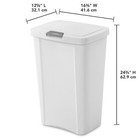 Sterilite 13 Gallon Touchtop Wastebasket With Titanium Latch  White  4 Pack 