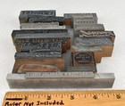 Vtg Lot Of Signatures Text   Misc Metal And Wood Letterpress Printing Blocks