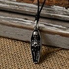 Skeleton Skull Coffin Silver Pewter Charm Necklace Pendant Jewelry