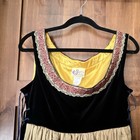Renaissance Black Velveteen Silk Overdress Lace-up Bodice Size M 32-36