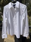 Chaps Women s Blouse Dress Shirt Sz L White No Iron 100  Cotton Long Sleeve New