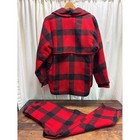 White Stag Westwools 100  Wool Hunting Jacket   Pants 32 X 29 Red   Black Plaid