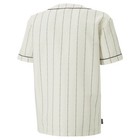 Puma Team Pinstripe Baseball Button Down Short Sleeve Jersey Mens Off White  622