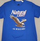 Natural Light Beer Shirt Mens Medium Blue Brew Eagle Casual All We Do Is Win Nwt