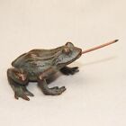 Chinese Copper Statue Figure Frog Tea Pet Incense Burner Holder Home Decoration