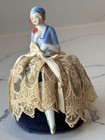 Beauty Antique Porcelain Pin Cushion Full Doll 4   Rare Vintage Collectible Gift