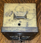 12 Pound Vintage Church Vigils Safe With Key 5x6x8  partly Brass  mid Century