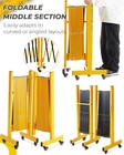8ft   23ft Expandable Metal Safety Barricade Gate Folding Steel Barrier W  Wheels