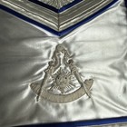 Vintage 1970 Master Masonic Apron Blue And Silver Freemason
