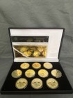 1 Of 1 Pok  mon Gold Plated Coin Set 10 Coins Display Case W Banknote Rare