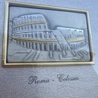 Vtg Italian Framed 925 Silver Relief Plaque Roma Colosseum