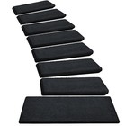 Plush Tape Free Bullnose Carpet Stair Tread Cover 14pcs landing Mat Set Pure Era