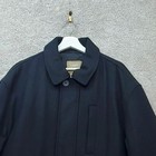 Haggar Wool Blend Car Coat Mens Medium Black Quilted Lined Jacket Peacoat